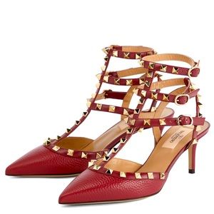 Valentino
Rockstud Caged 100 Burgundy Leather Pump
